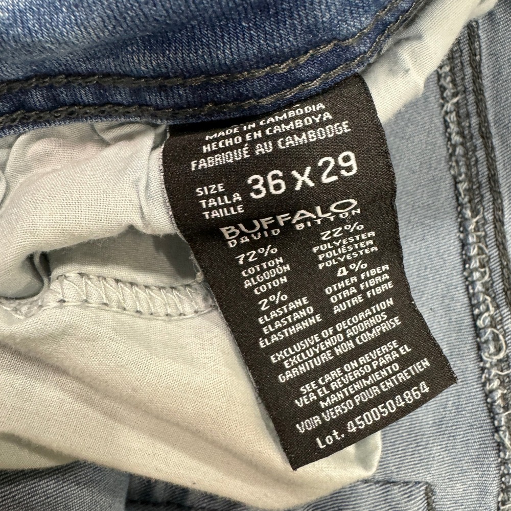 Buffalo David Bitton Jeans Mens 36x29 Blue Axel Slim Stretch Medium Wash Denim - Picture 8 of 10